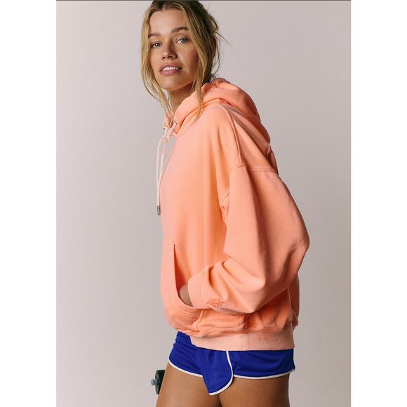 NEW Free People FP Movement Final Call Hoodie Size Small Pastel Peach Orange - Picture 3 of 8